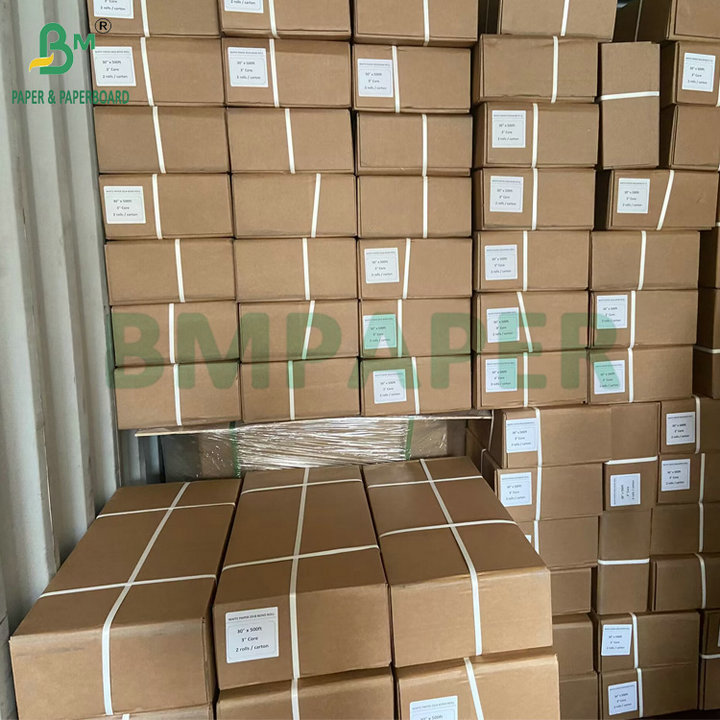 Uncoated White 20lb CAD Bond Paper For Inkjet Printing 36" X 300' 3 Rolls Per Carton