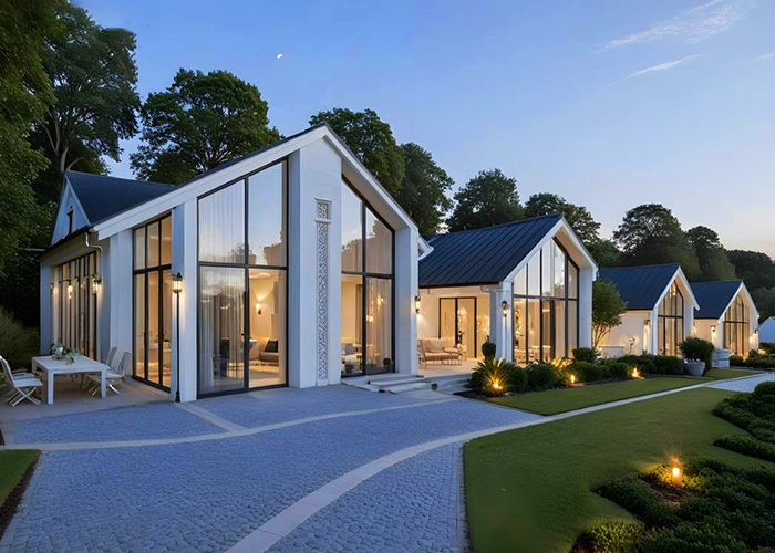 AS/US Prefab Houses Modern Light Gauge Steel Villa Metal Frame Single Family Homes