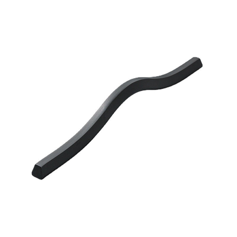 192mm Aluminum Alloy Furniture Wave Shape Handles Gold Black For Drawer