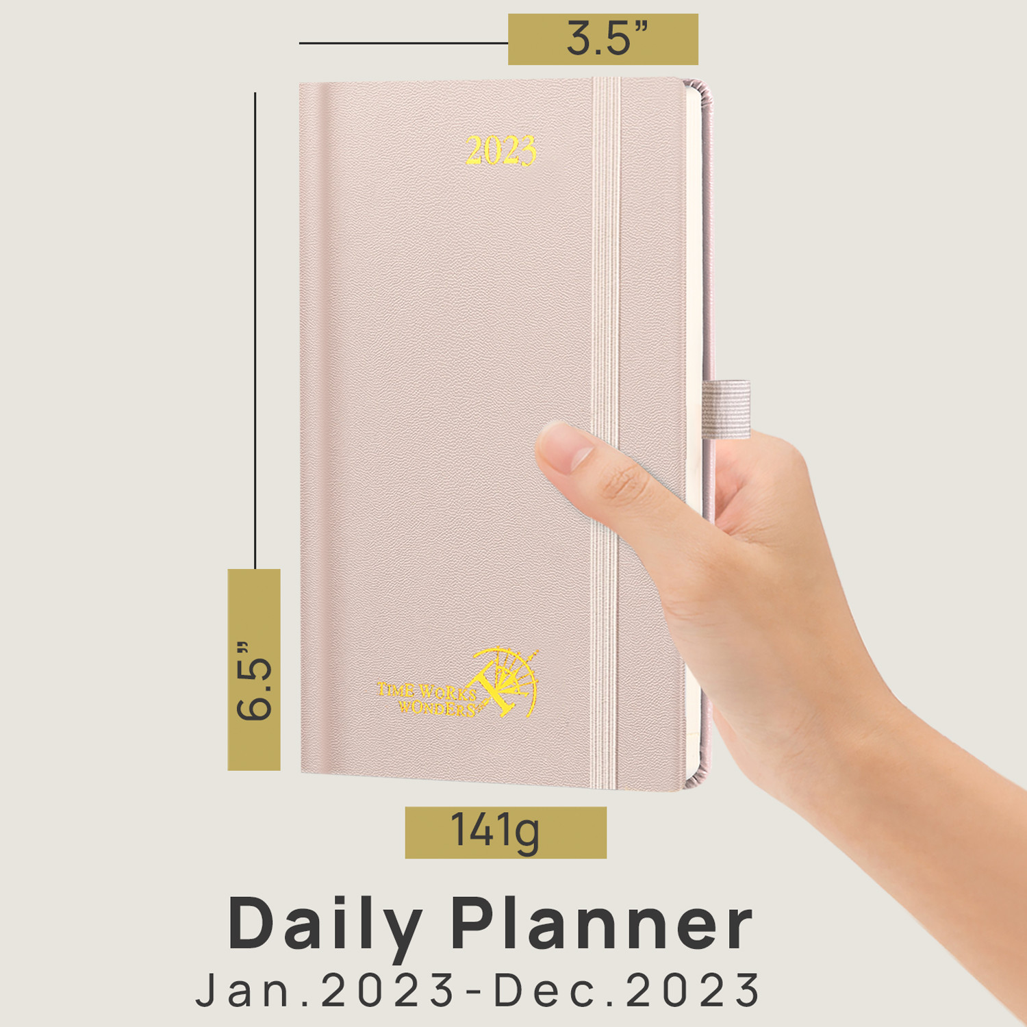 4.25x6.75 Inch Custom Academic Planner Mini 2023 Personal Calendar Planner In Pink