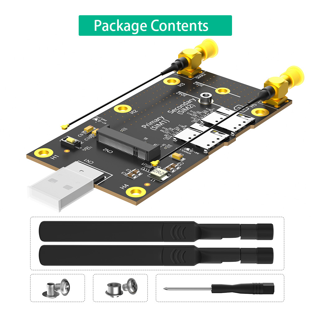 PCI Express Gen 3.0 8 Gbps NGFF M.2 to USB 3.0 Adapter with Dual NANO SIM card Slot