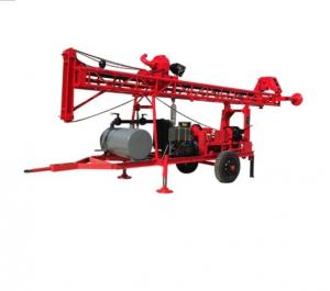 China 200m Portable Borehole Drilling Machine , Water Well Drilling Trailer With 2 Wheels on sale