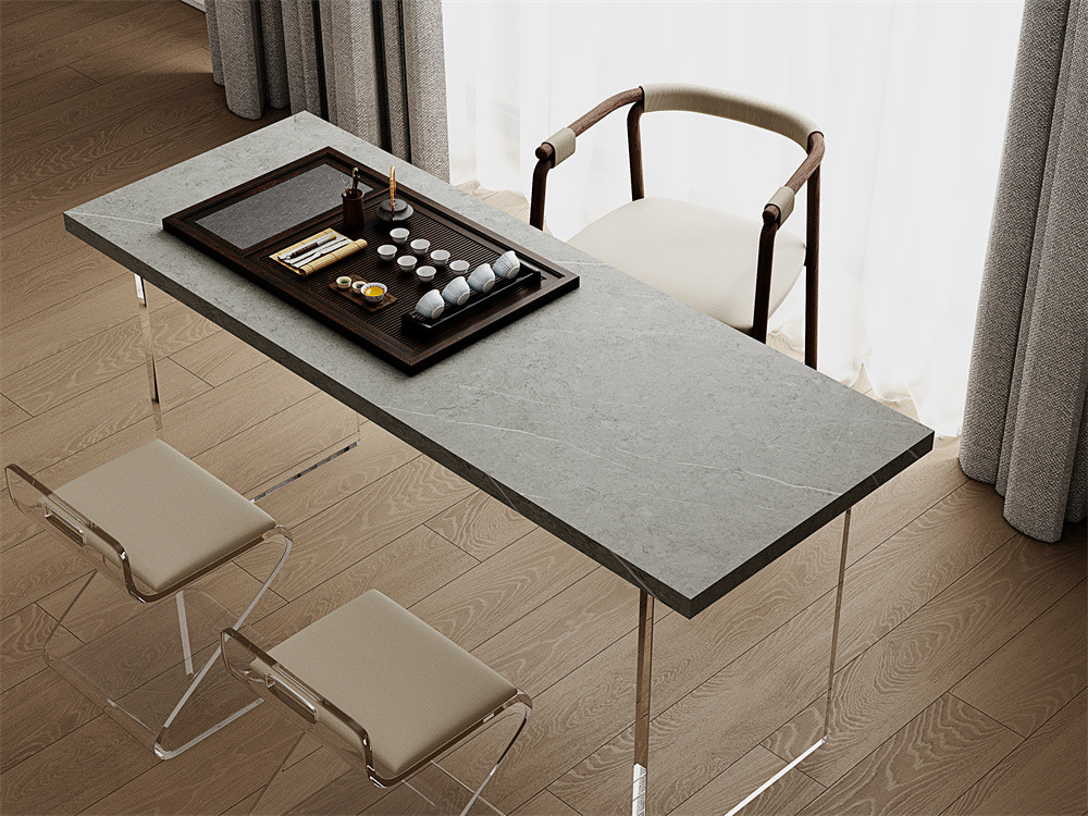 Contemporary Design,Serenity Grey, 142x270cm Matte Glazed Porcelain Sintered Stone Slab For Wall Of Yoga Studio