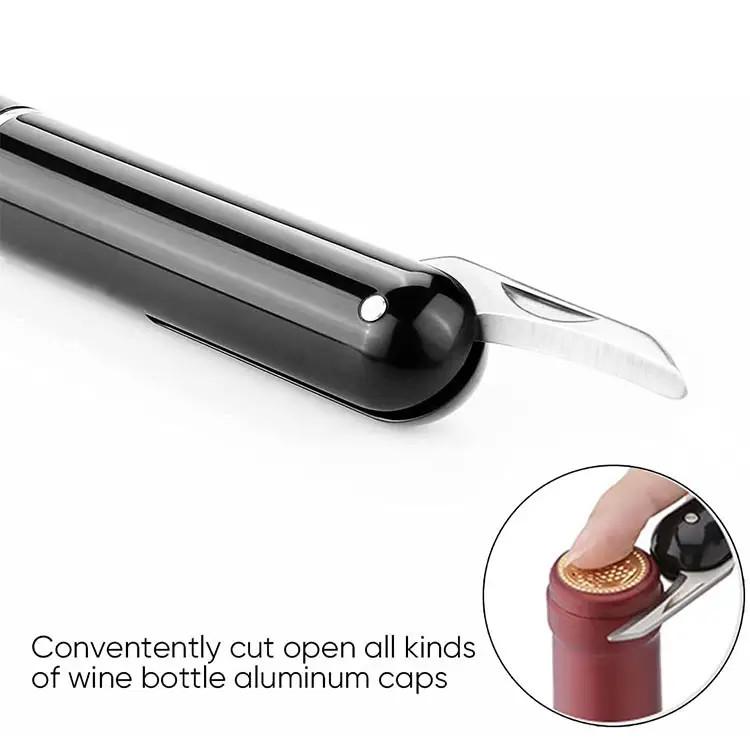 Pocket Air Pump Wine Bottle Opener Built In Foil Cutter Handheld Wine Cork Remover