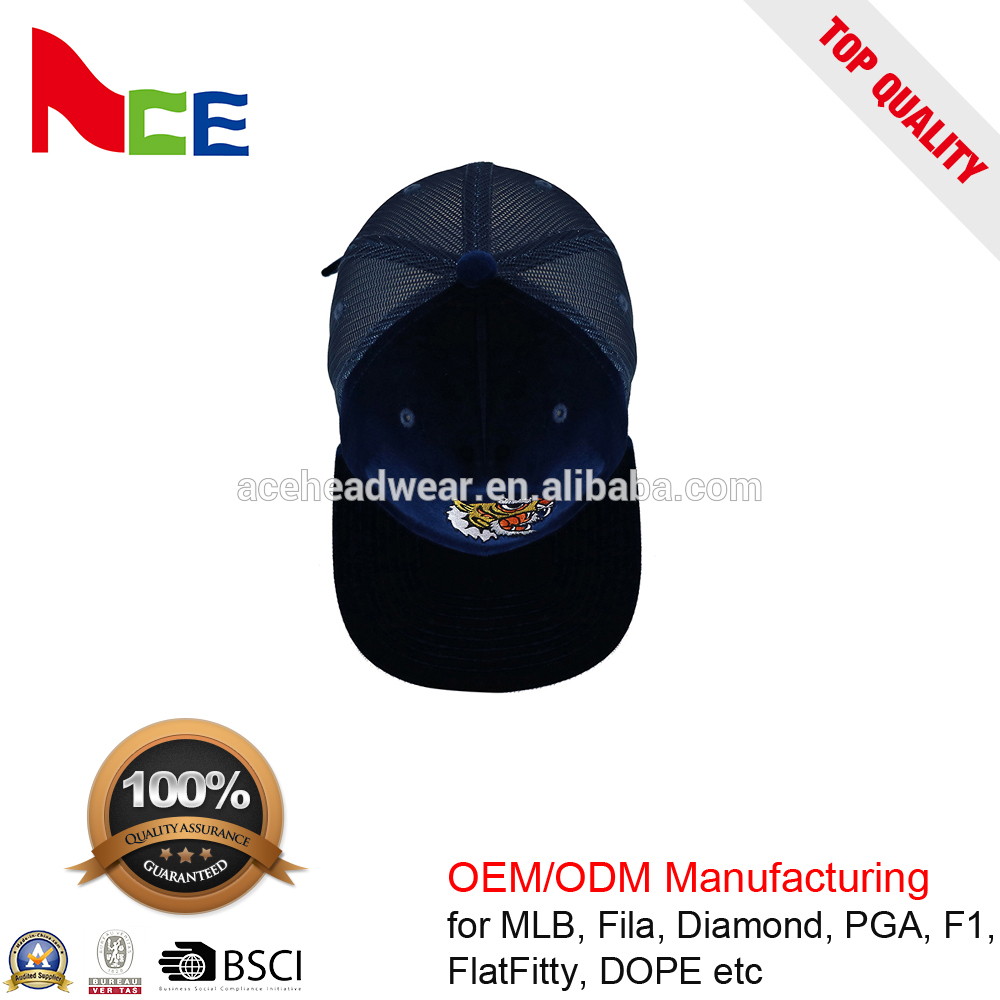 embroidered custom suede cap snapback cap trucker mesh hat summer hat Custom suede Hats