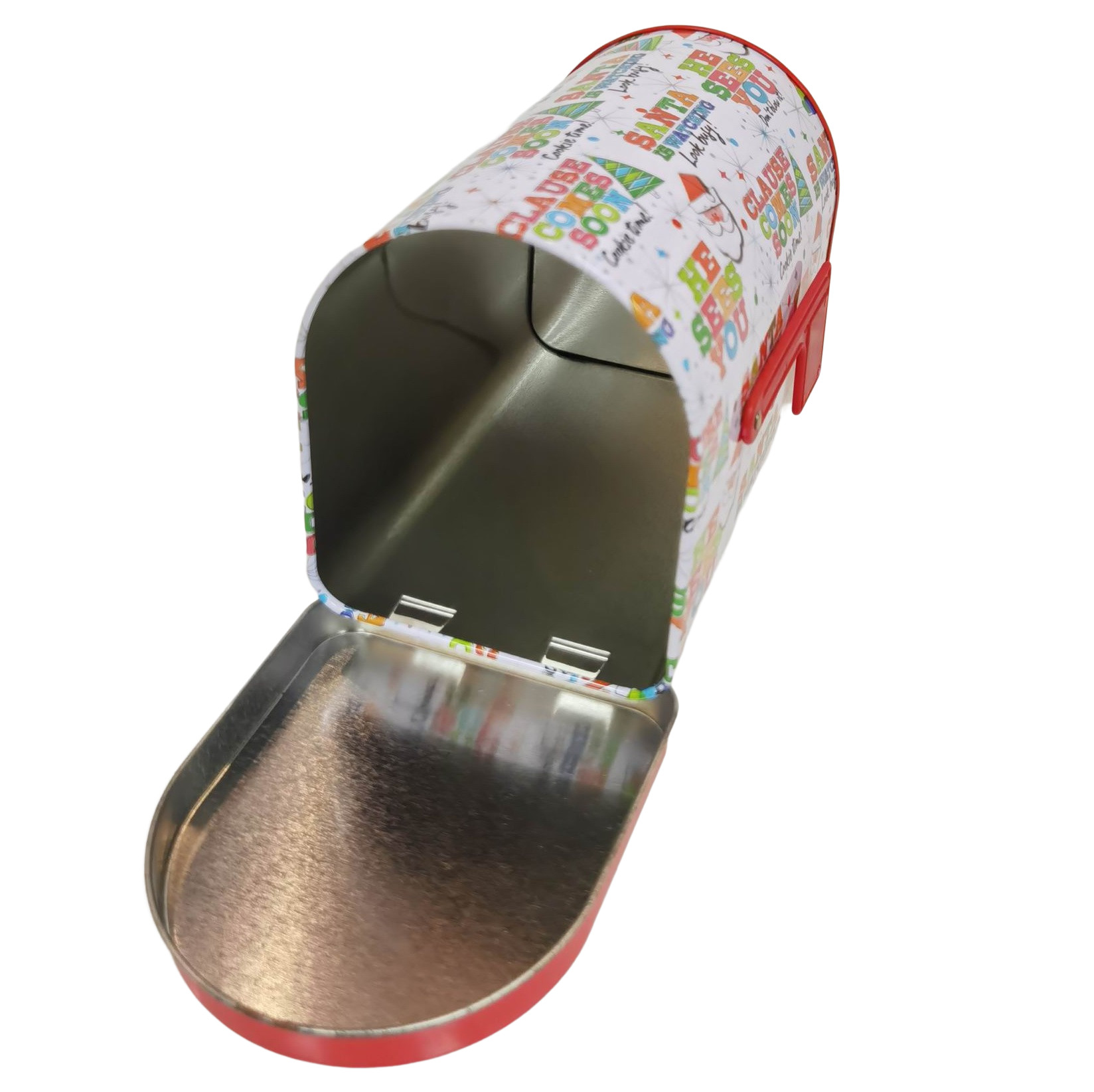 Metal Mini Tin Mailbox Toy Container With Raised Signal Flag Food Gift Storage Tin