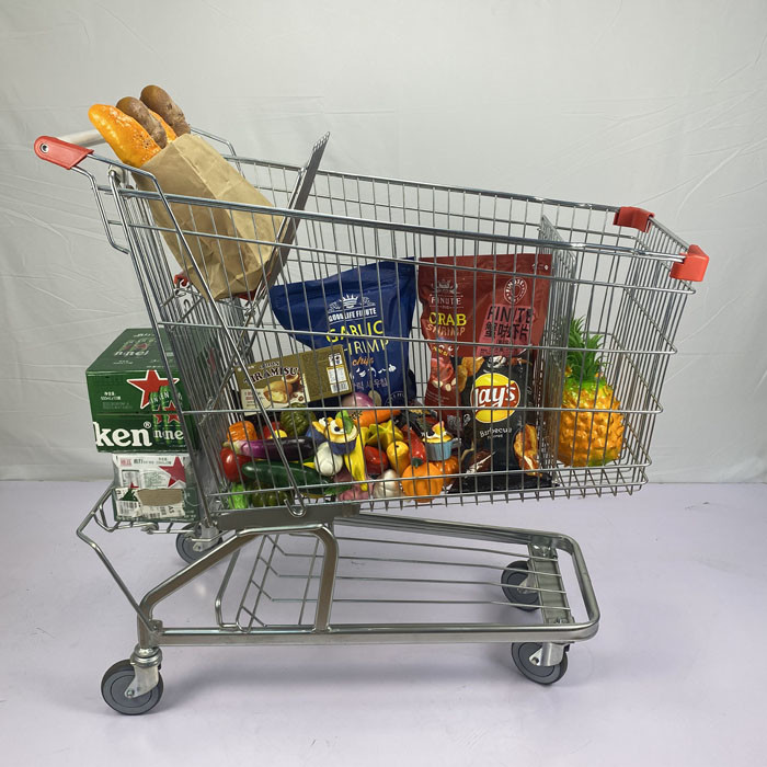 210 Liter German Large Shopping Trolley One Stop Shopping Cart With Foldable Beer Rack