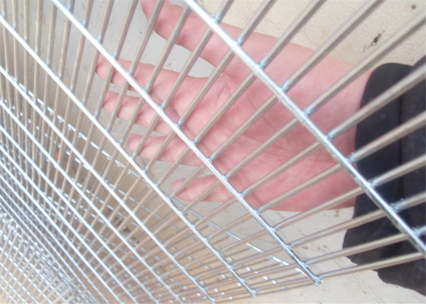 358 security wire fence panels powder coated orange & black mesh 76.20mm x 12.70mm with 4 v fold