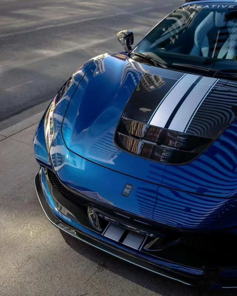240 X 80 X 50mm Ferrari Body Kit KEYV Style Front Splitter Diffuser Carbon Fiber