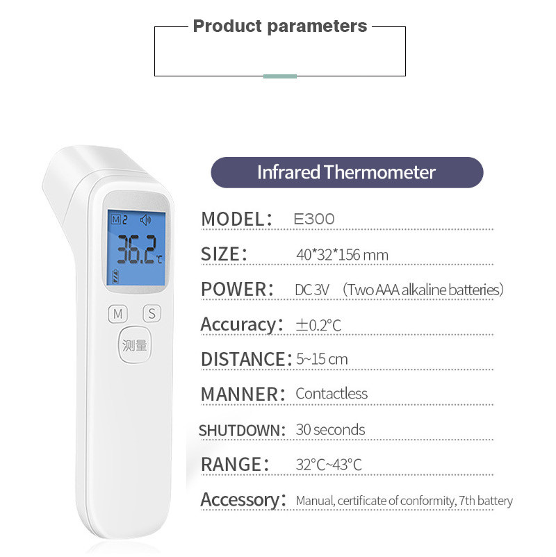 Non-contact Digital IR infrared thermometers gun free hand design Red Electronic thermometers for Baby Adult