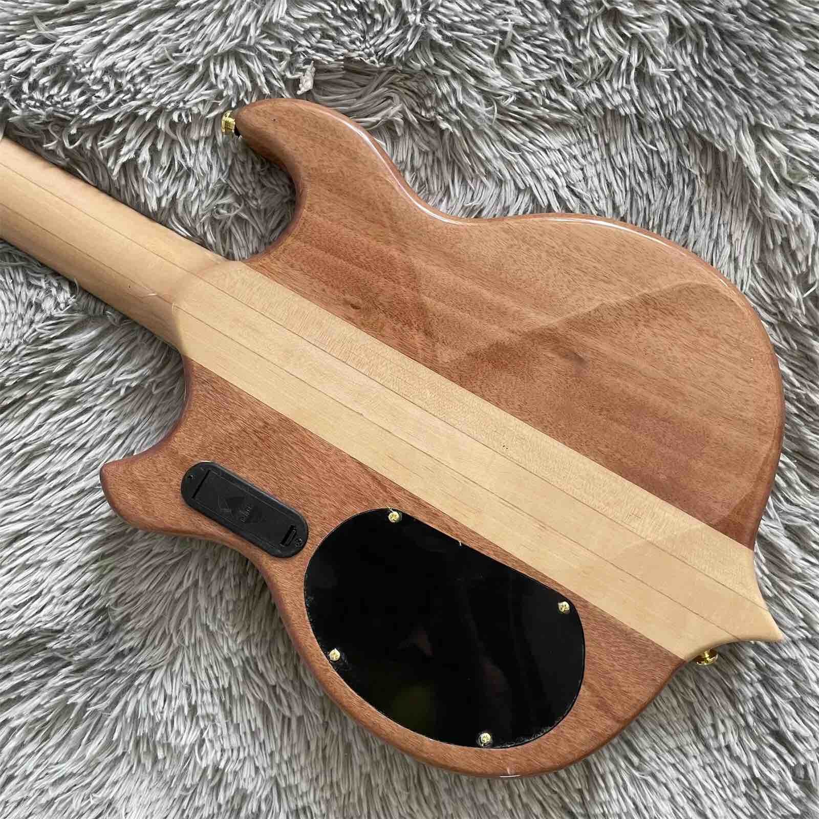 Custom 4 Strings Neck Through Body Alembic Style Electric Bass Guitar Tree Burl Top