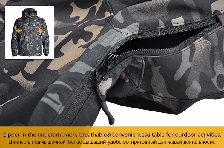 Soft Shell Custom Outdoor Clothing , Mens Tactical Jacket Heat Preservation Thermal Fleece
