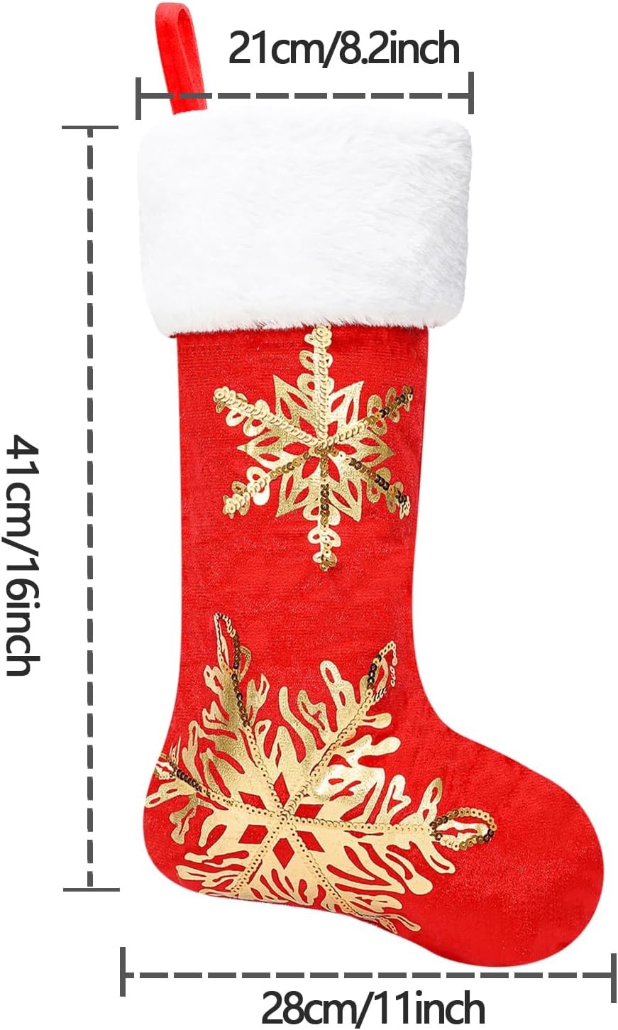 3PC Christmas Stocking,Sequin Hanging Stocking Decorations Christmas Party Family Decor (white)