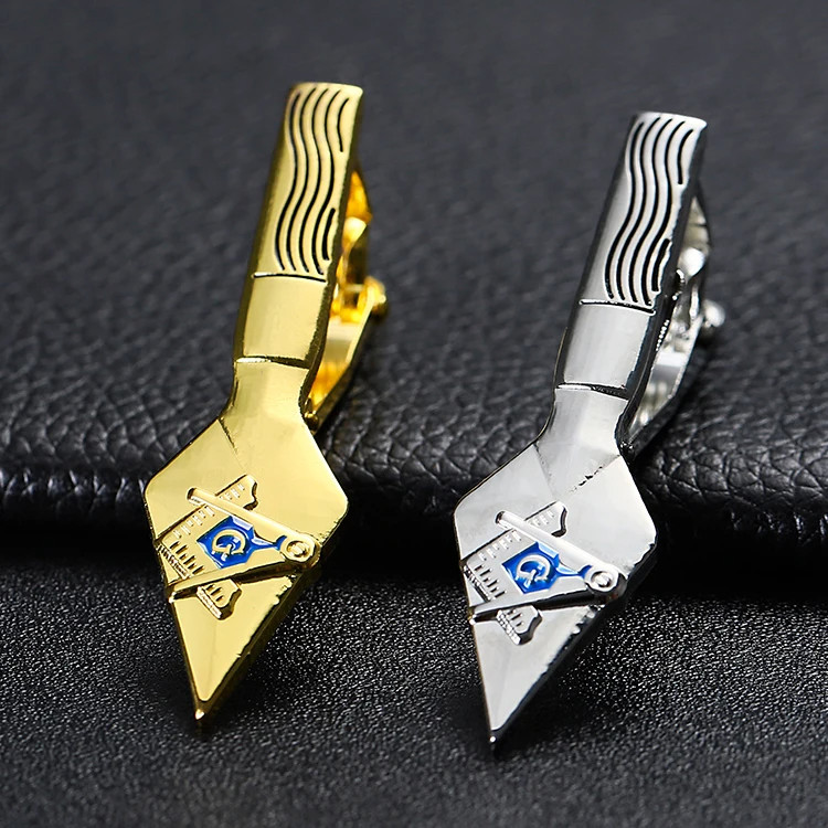 Gold Silver Plated Soft Enamel Masonic Tie Clips Airplane Tie Clip Engraved Tie Pin