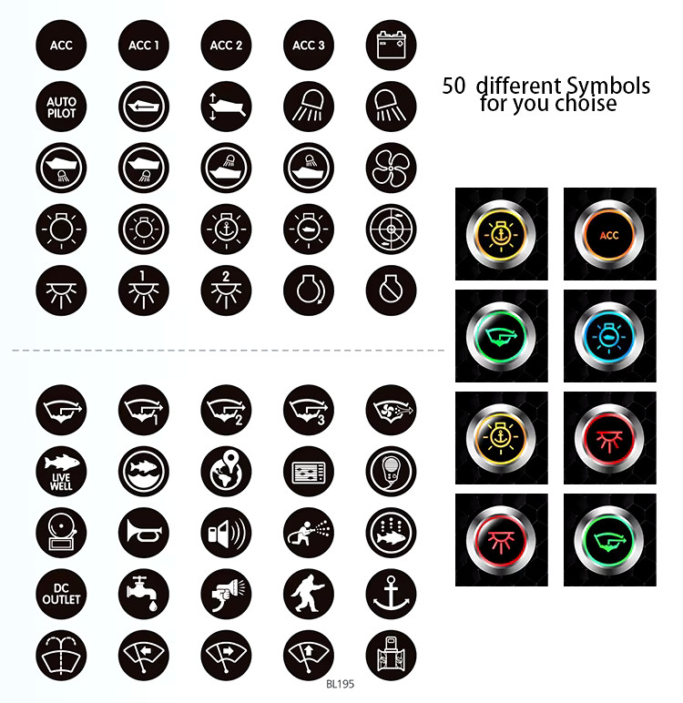 12mm 16mm 19mm 22mm 25mm 28mm 30mm 40mm Push Button Switch Latching Momentary Illuminated Waterproof Button Switch