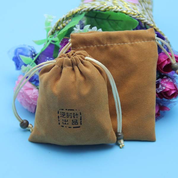 Colorful Velvet Drawstring Jewelry Pouch , Durable Flannel Drawstring Bag