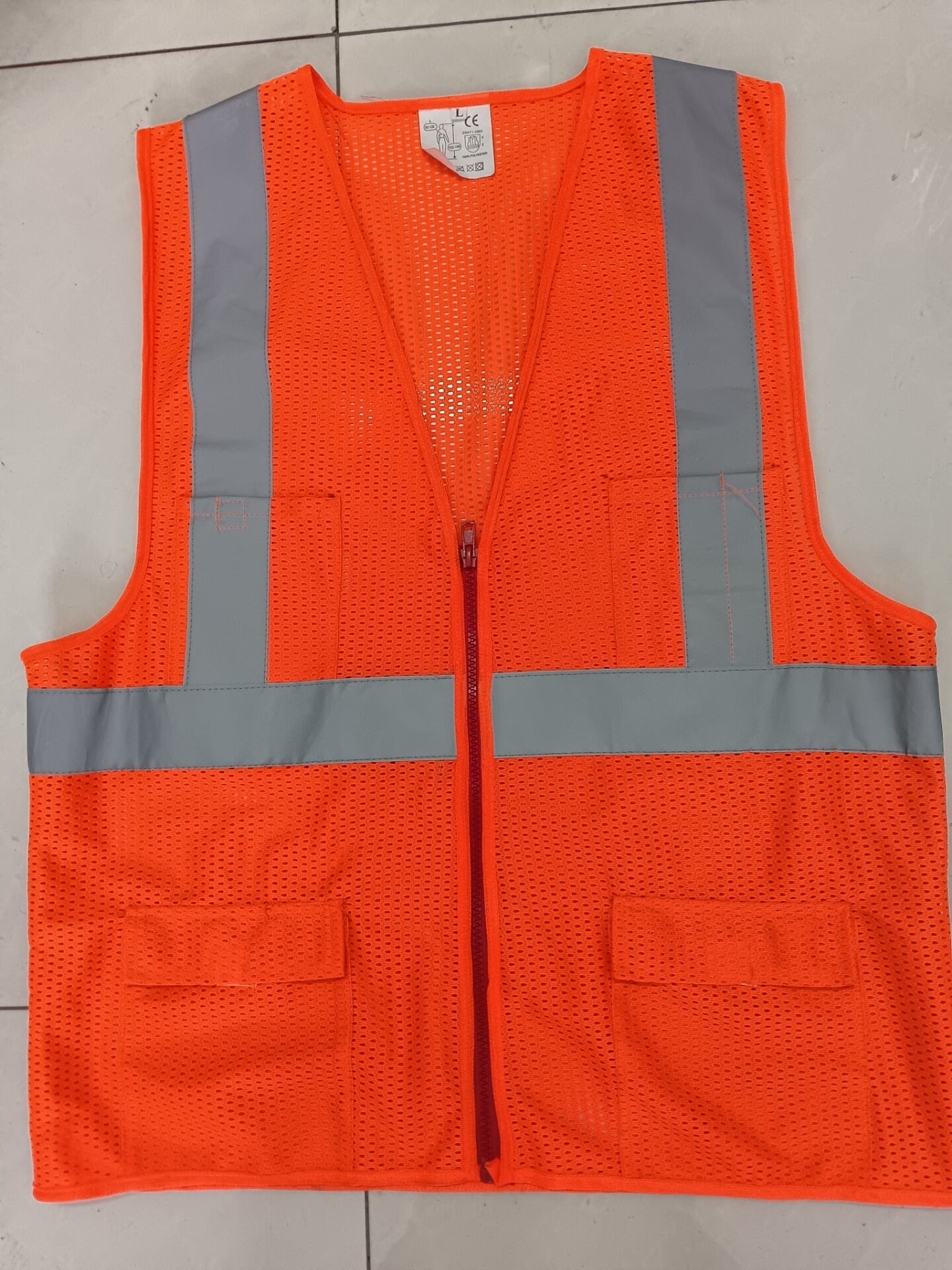 Red Mesh Safety Vest Light Type Mesh Work Vest With Velcro