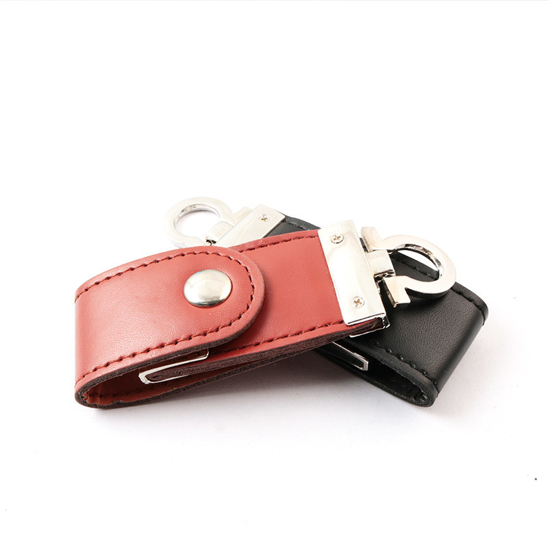 High Speed Leather USB Flash Drive 2.0 3.0 Full Memory 128GB 256GB Embossing Logo