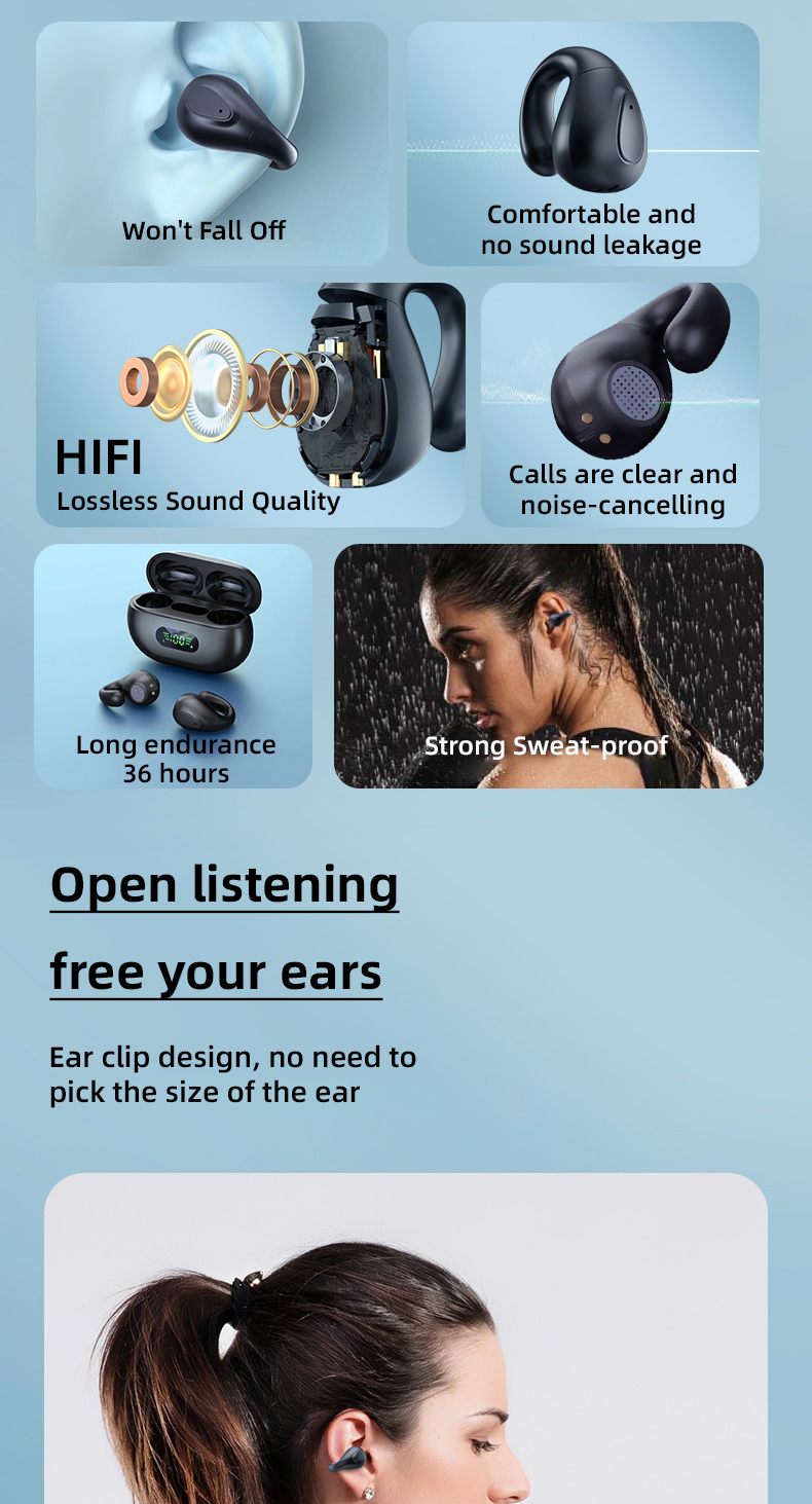 Waterproof IPX-5 OWS Gaming Earphone Low Latency Stereo True Wireless for Driving Takeout and Meetings