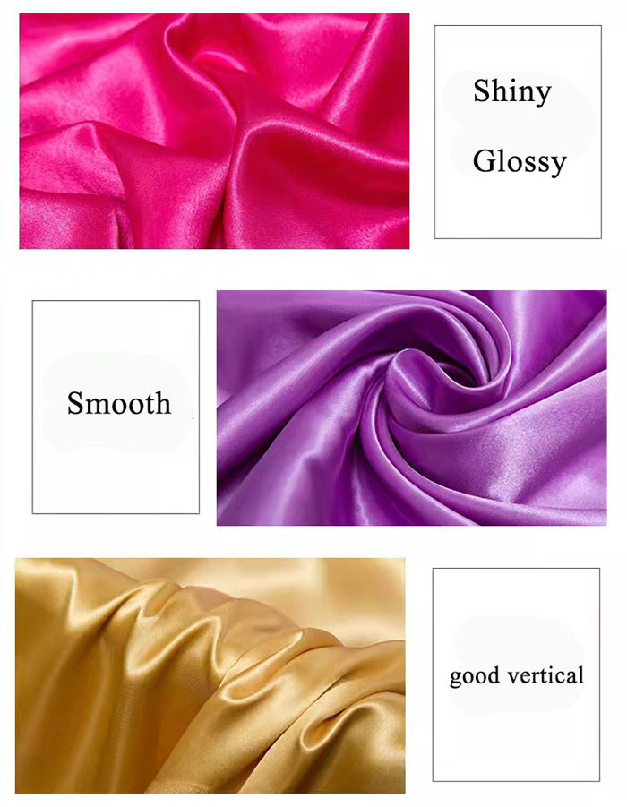 Shiny 95% Polyester 5% Spandex Fabric Stretch Satin For Sleepwear Dress