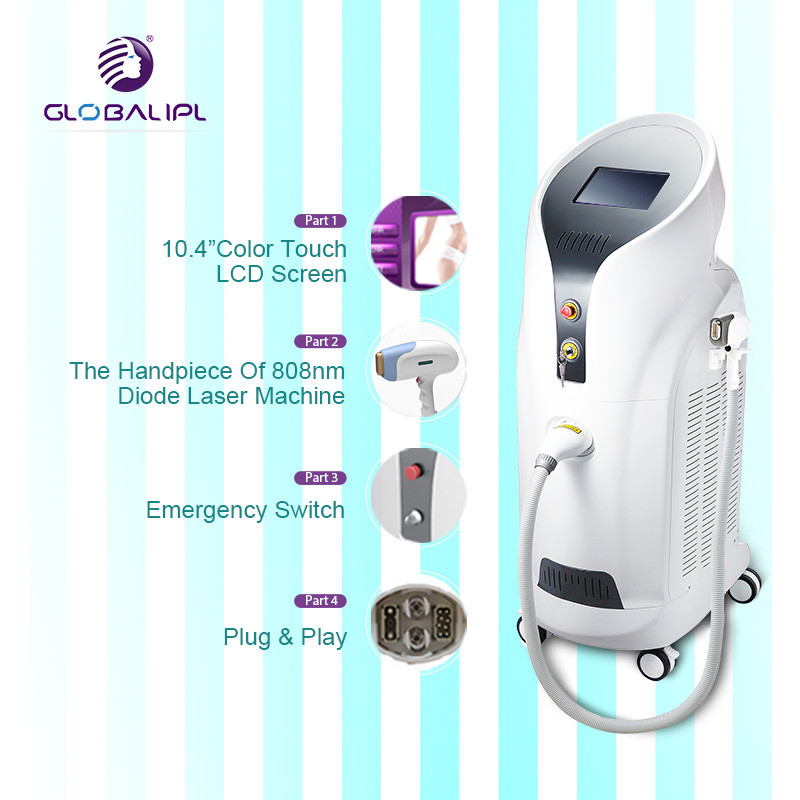 755 808 1064nm Hair Removal Equipment , Diode Laser Treatment For Hair Removal