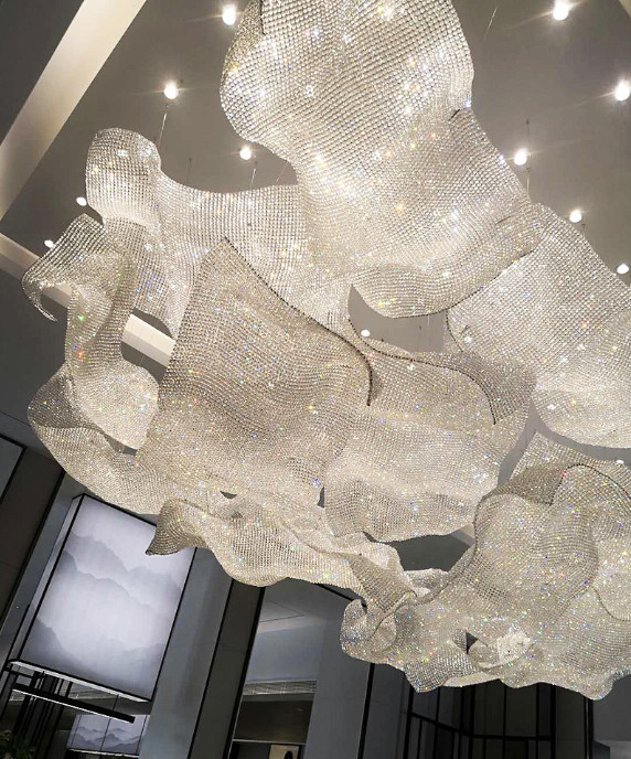 Oversized Big Crystal Chandelier Art Deco Crystal Chandelier