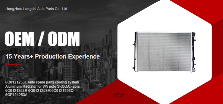 6Q0121253Q Aluminum Radiator for VW Polo SKODA Fabia 6Q0121253R 6Q0121253M 6QE121253A