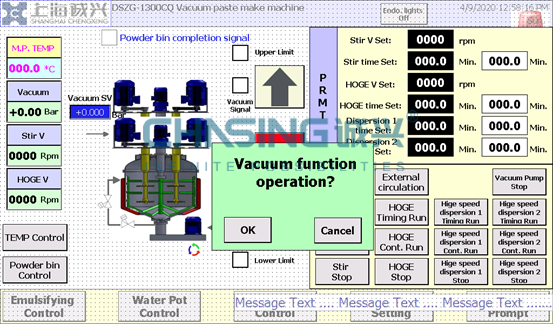22KW Toothpaste Making Machine Toothpaste Mixing Machine Multi Stage Vacuum System