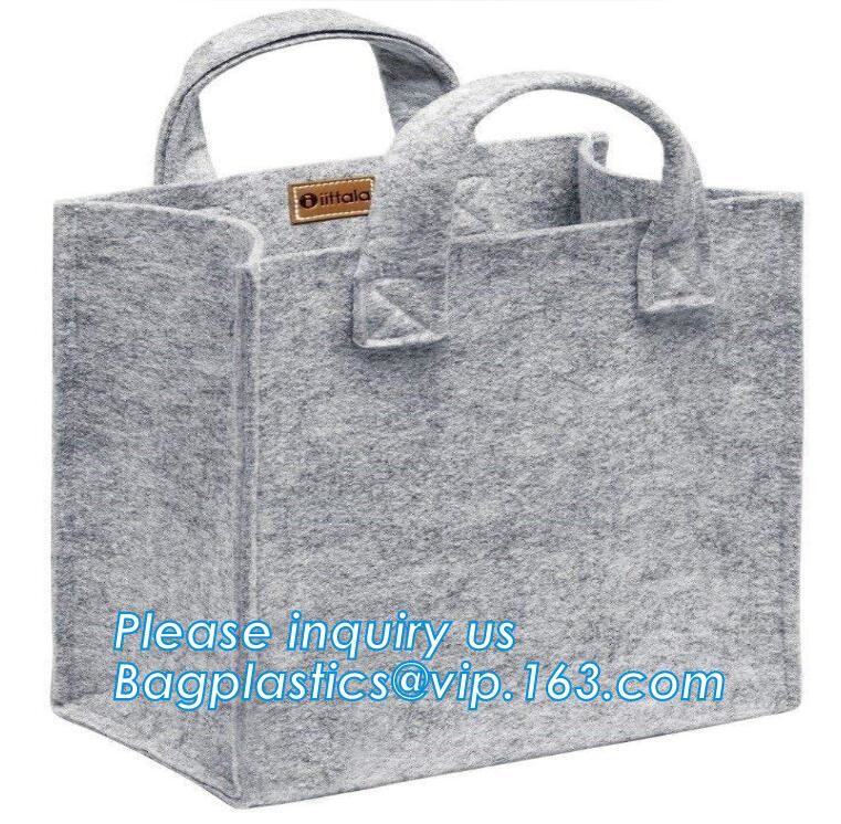 Eco-Friendly Grey Reusable Felt Grocery Shopping Handbag Tot Bag For Women Men,Mesh bags,Shopping bags, Drawstring bags,