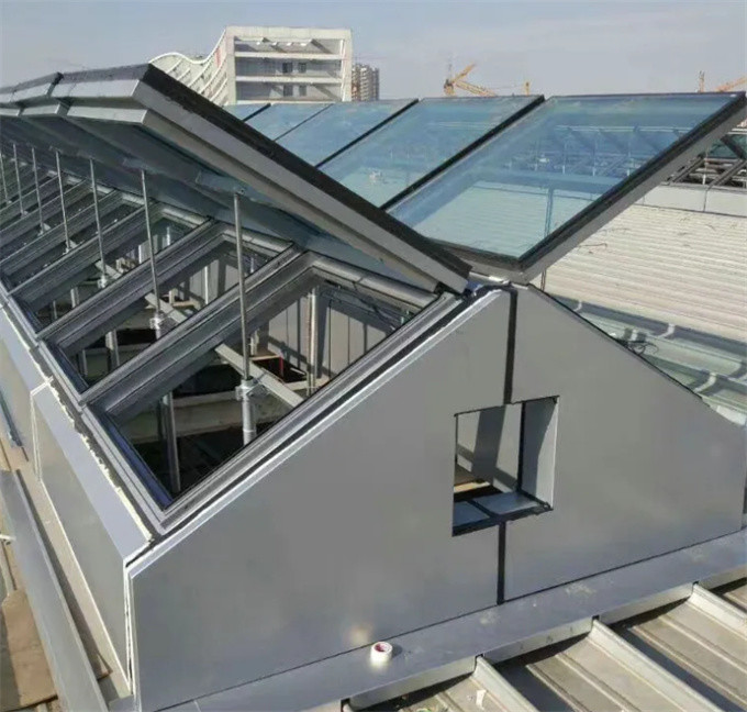 Customized Flat Roof Aluminum Skylight Insulating Glass for Horizontal Opening Pattern
