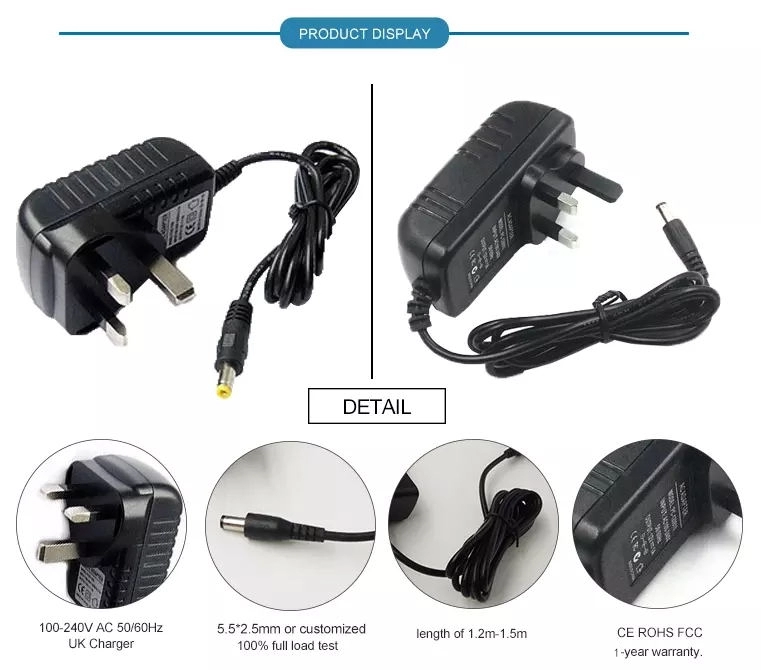 5V 12V 1A 2A AC DC Power Adapters UL CE Ac Switching Adapter