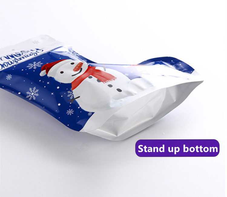 New Year Christmas Aluminum Foil Packaging Bag Santa Claus Elk Party Snack Storage