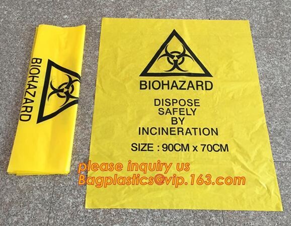 heavy duty red medical biohazard garbage trash bags, PE Eco-friendly biohazard garbage bags, Heavy Duty biohazard infect