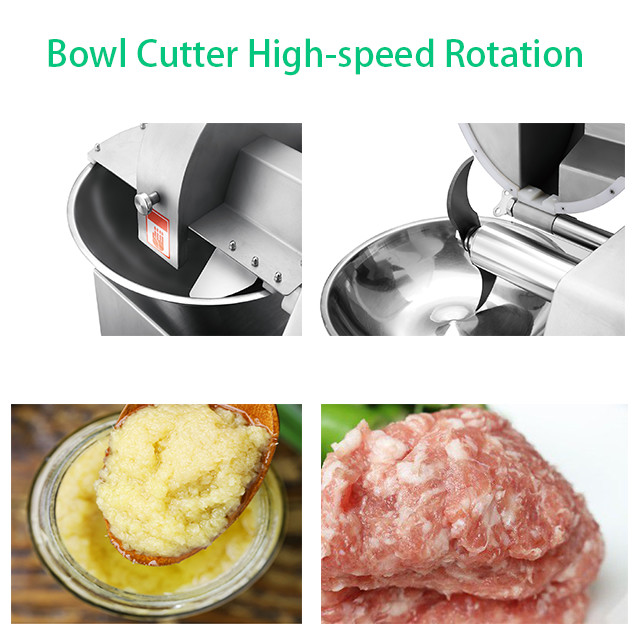 80kg/h Industrial Meat Bowl Cutter 5L For Meatball Sausage Processing