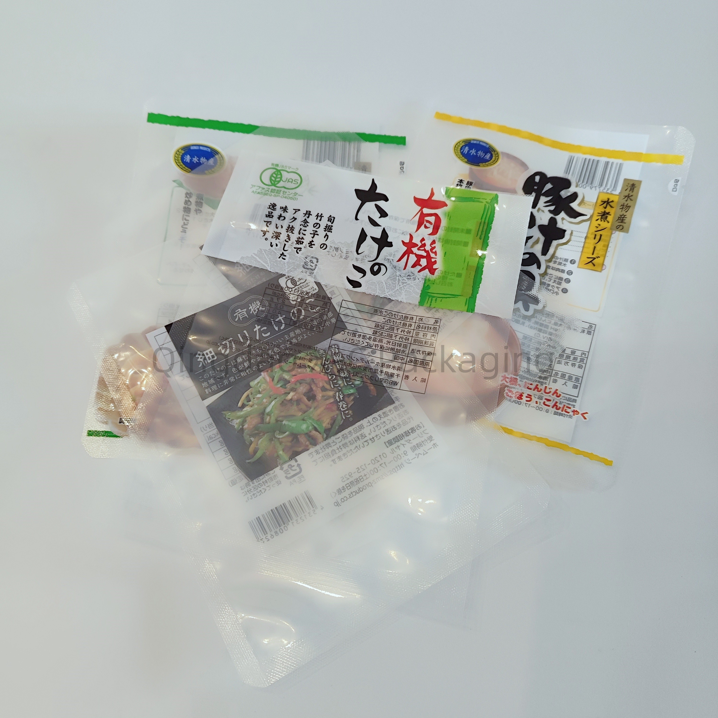 Flexible 3 Side Seal Flat Pouch Custom Printed Frozen Food Nylon Plastic Packaging