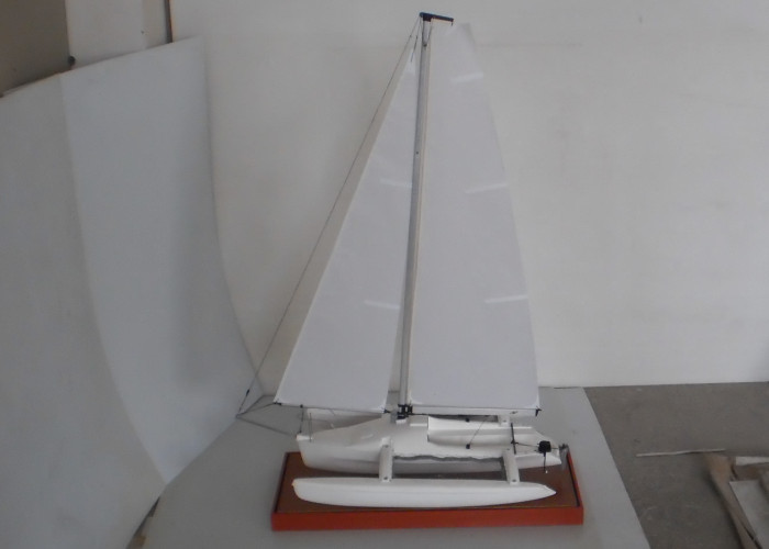 Sail Catamaran Ship Model , Wooden Boat Models For Club Decoration