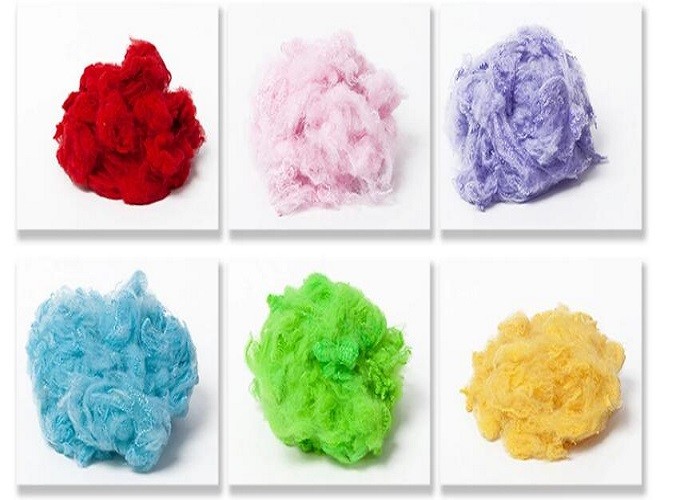 Felt Fabric Raw Materials Regenerated Polyester Fiber , Polyester Staple Fibre PSF