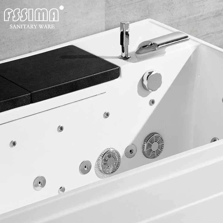 Acrylic Air Massage Bathtubs Luxury With Led Light Colorful 1.8m
