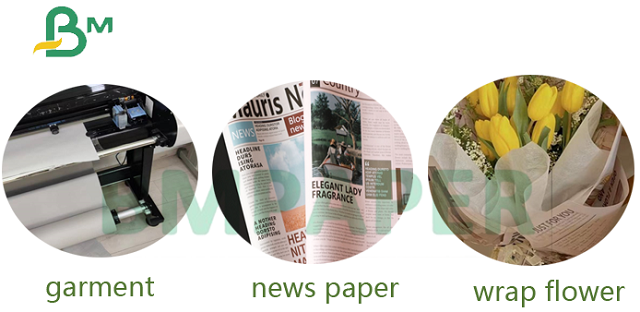 45gsm 2 Side Smooth Newsprint Packing Paper Roll 800mm 781mm For Fruite Package