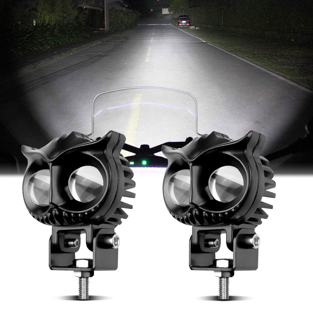 2 LED Owl Yellow White Flash Color MINI Projector Light For Motorcycle