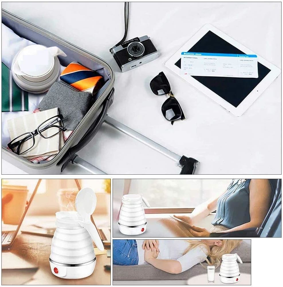 Portable Electric Kettle Foldable Water Boiler For Coffee Tea Fast Boiling Pot 600ml