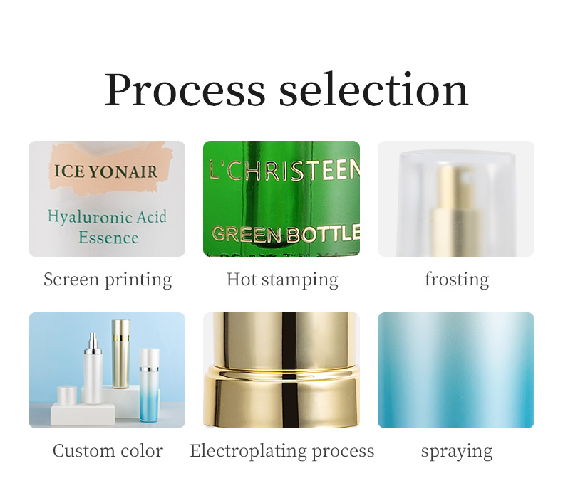 15ml 30ml Lotion Gold Acrylic Airless Cosmetic Bottle / Cream Jar For Skincare Packaging