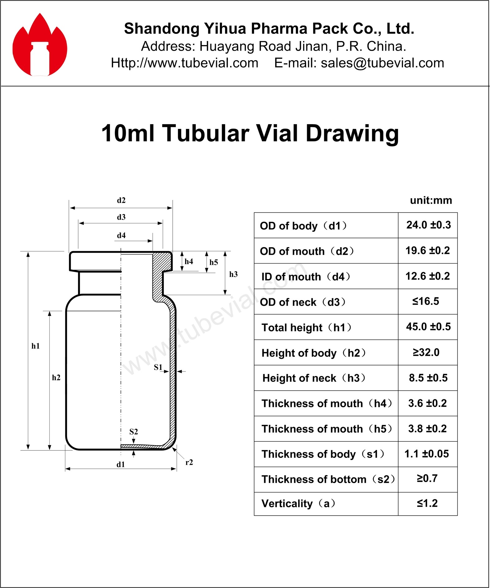 10ml Clear and Brown Tubular Glass Bottle Vial