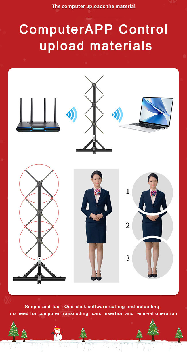 3D Hologram Holographic Advertising Fan for Product Demos, Rotating LED Visual Effects