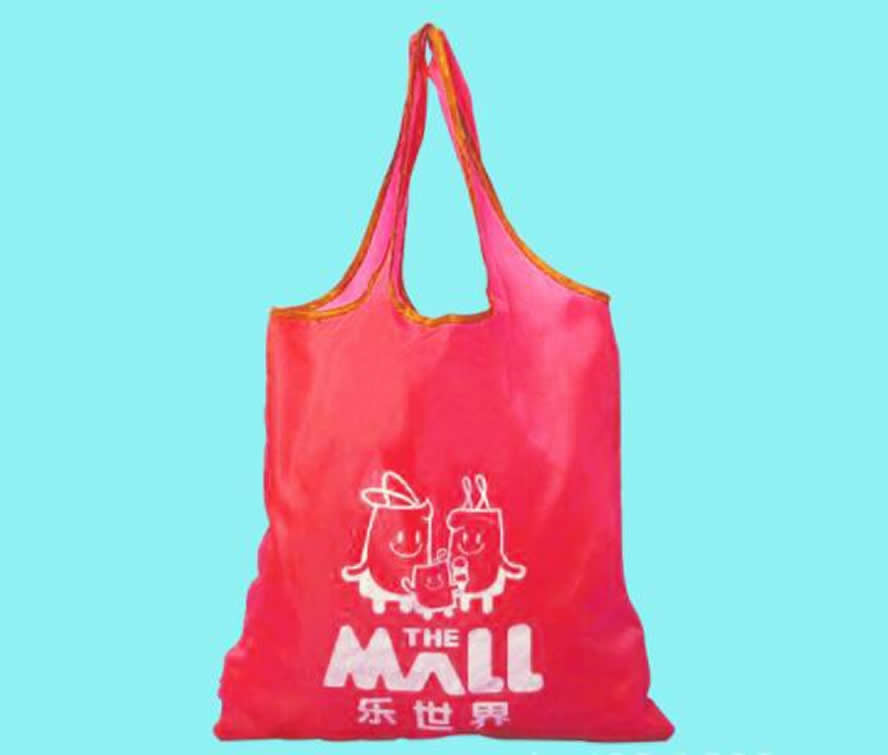 Reusable supermarket Grocery carrying bag 190T polyester Recycled Nylon bag Eco-friendly promotional branding products