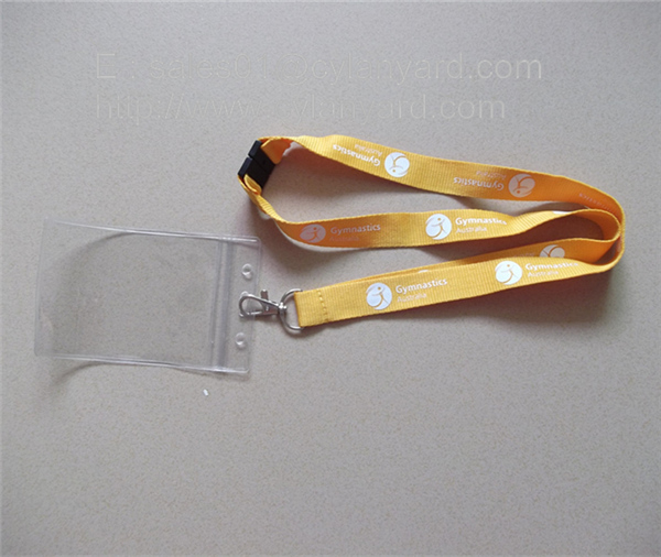 polyester sports neck ribbon with plastic name badge