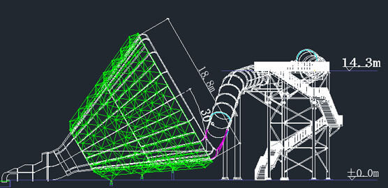 Big Trumpet Water Theme Park Equipment Adult Commercial Fiberglass Water Slides