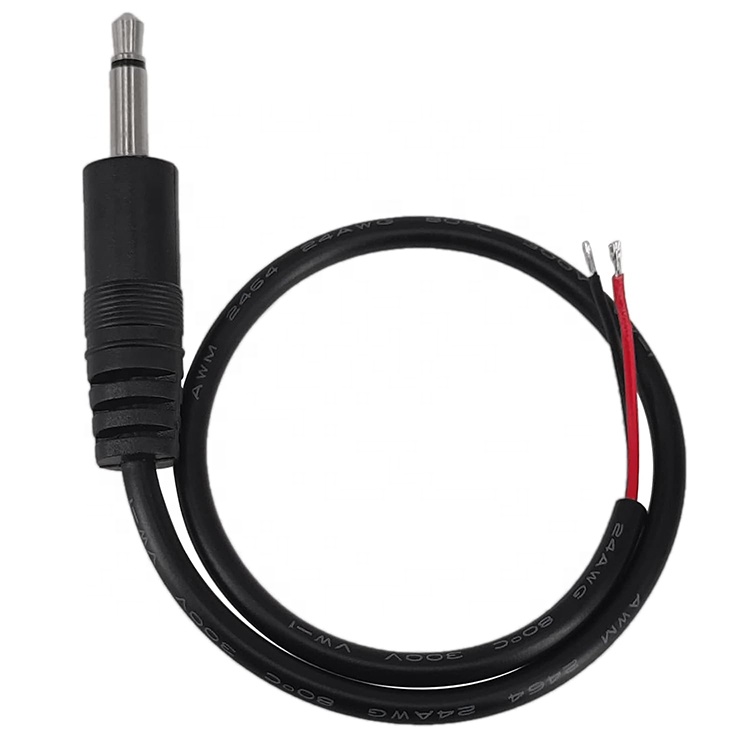 3.5mm 2 Poles TS Audio Mono Jack Male Plug to Bare Wires Open End Cable