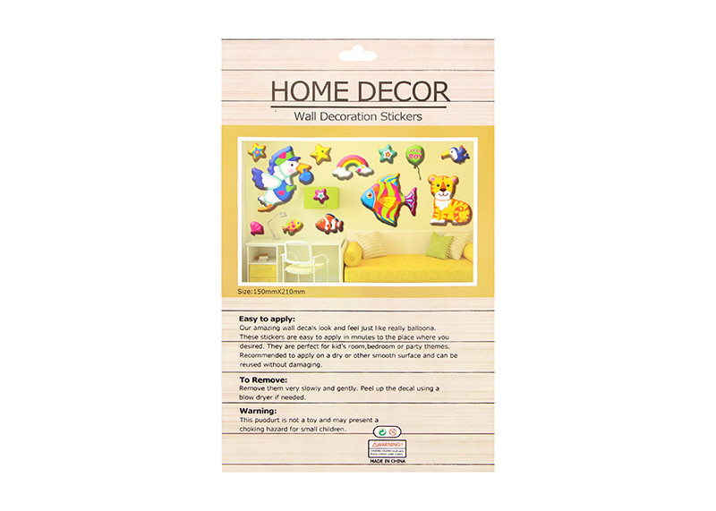 Embossing Puffy 3D Sticker Printing Home Decorative Printed Any Color