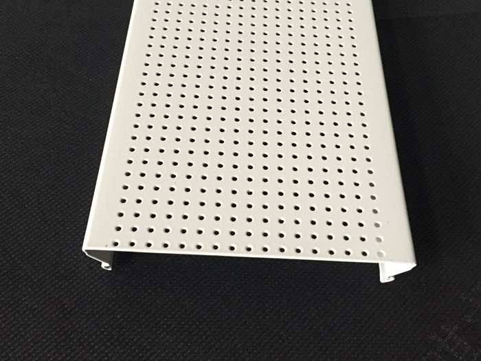 Micro - perforated C- shaped Aluminium Strip Ceiling , Acoustic Ceiling Panels Traffic white Color